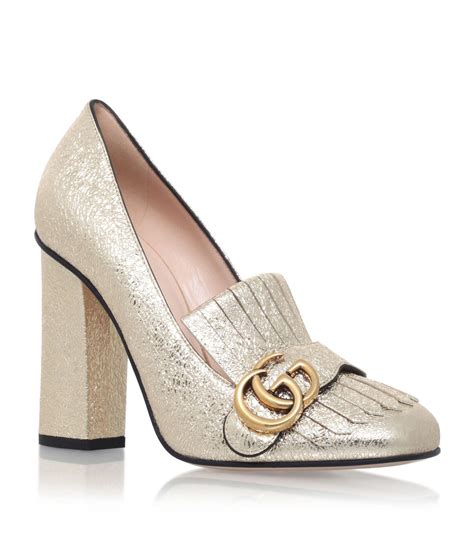 gucci gold pearl heels|Gucci heels open toe.